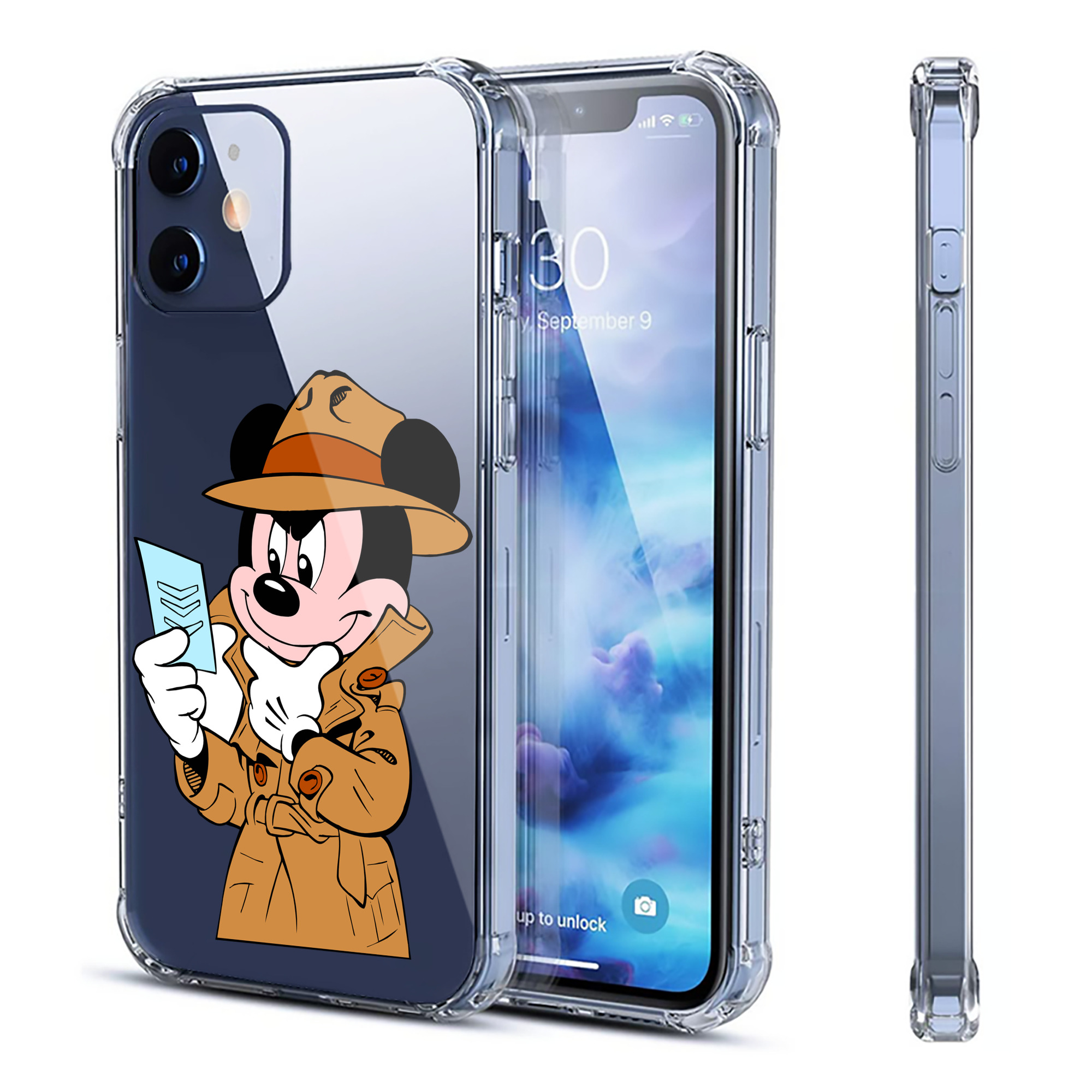 （画像用） ミッキーマウス Mickey Mouse 【iPhone 12シリーズ対応】透明スマホケース（クリアソフトケース）